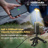 Carvallo Campinglampa | 10.000 mAh batteri | Teleskopdesign & stativ | Dimbar med SOS-funktion | Utomhus & nödbelysning Carvallo
