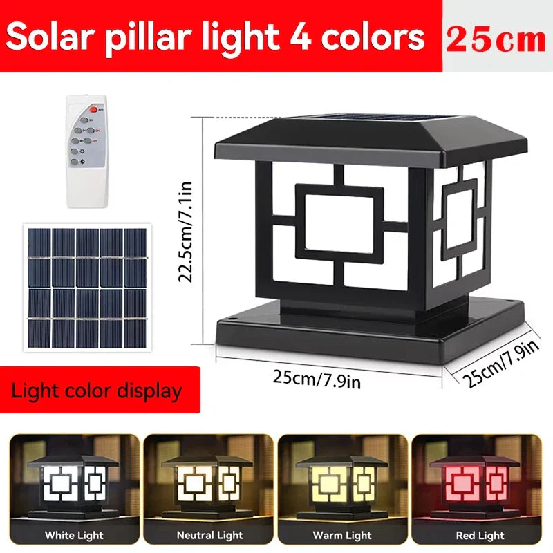 Carvallo PillarGlow Solarljusstolpe LED med fjärrkontroll & timer – IP65 Vattentålig Carvallo