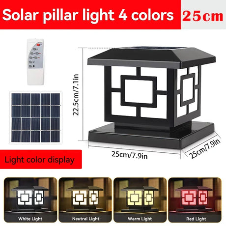 Carvallo PillarGlow Solarljusstolpe LED med fjärrkontroll & timer – IP65 Vattentålig Carvallo