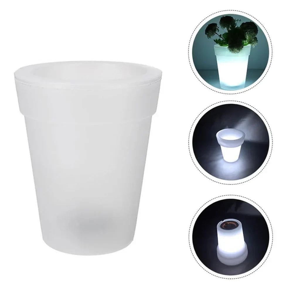 Carvallo GlowPot Solkruka med LED-belysning | Lysande kruka för trädgård & balkong | Vattentät & Återuppladdningsbar Carvallo