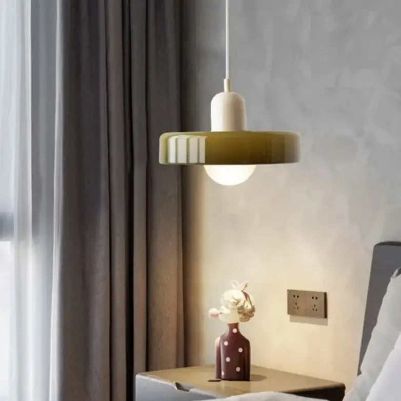 Royallure Bauhaus Färgat Glas Pendel-lampa – Konstnärlig Glasburk, Geometrisk, Retro-Modern Carvallo