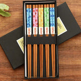 Carvallo – Lyxig 5-delars bambu ätpinnar presentset med kulturella mönster Carvallo