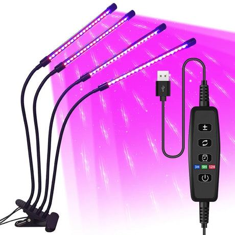 Carvallo Floraviva | LED Grow Light USB | 1–4 Huvuden | 10-Stegs Dimmbar & Timerfunktion Carvallo