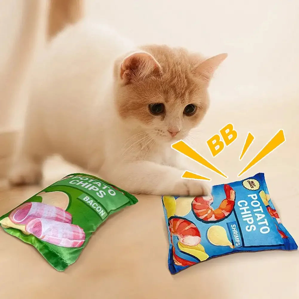Carvallo | Roligt knastrande leksak för hundar | Potatischips-design | Plysch & Squeak-funktion | För små & medelstora hundar Carvallo