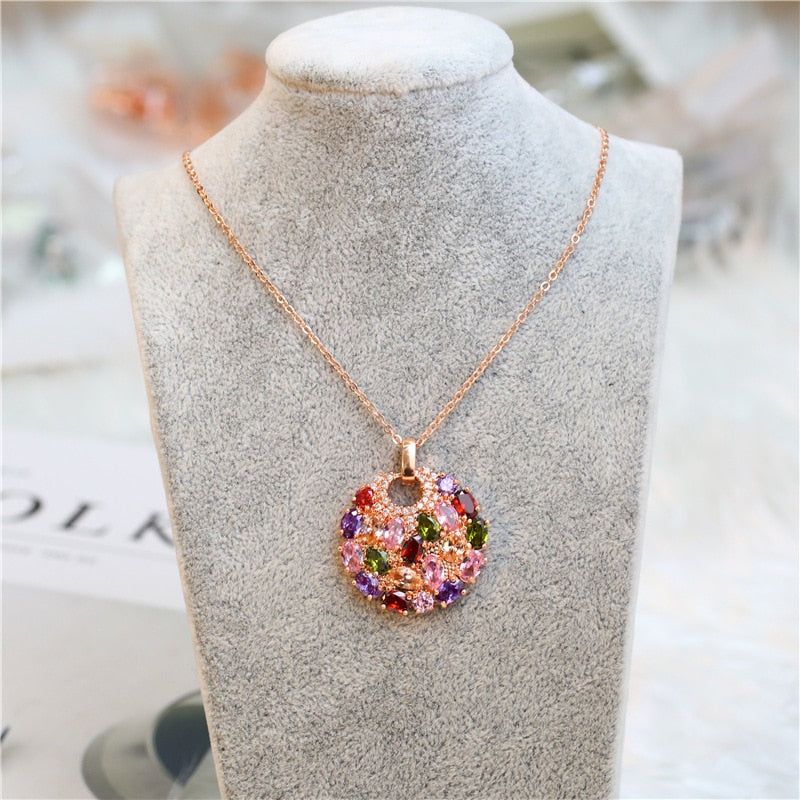 Skimrande Zircon Floral Halsband