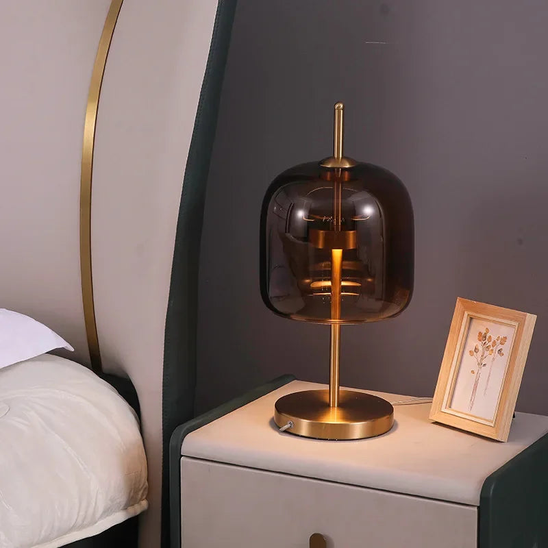 LumiGlass - Modern Glastakkelampa | Elegant LED Nattlampa för Sovrum & Vardagsrum Carvallo