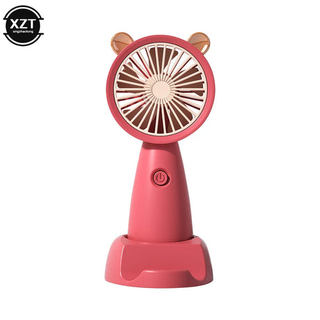 Carvallo Mini-Handfläkt | USB-uppladdningsbar | Med nackrem & stativ | Tyst & bärbar | För kontor, resa & på språng Carvallo