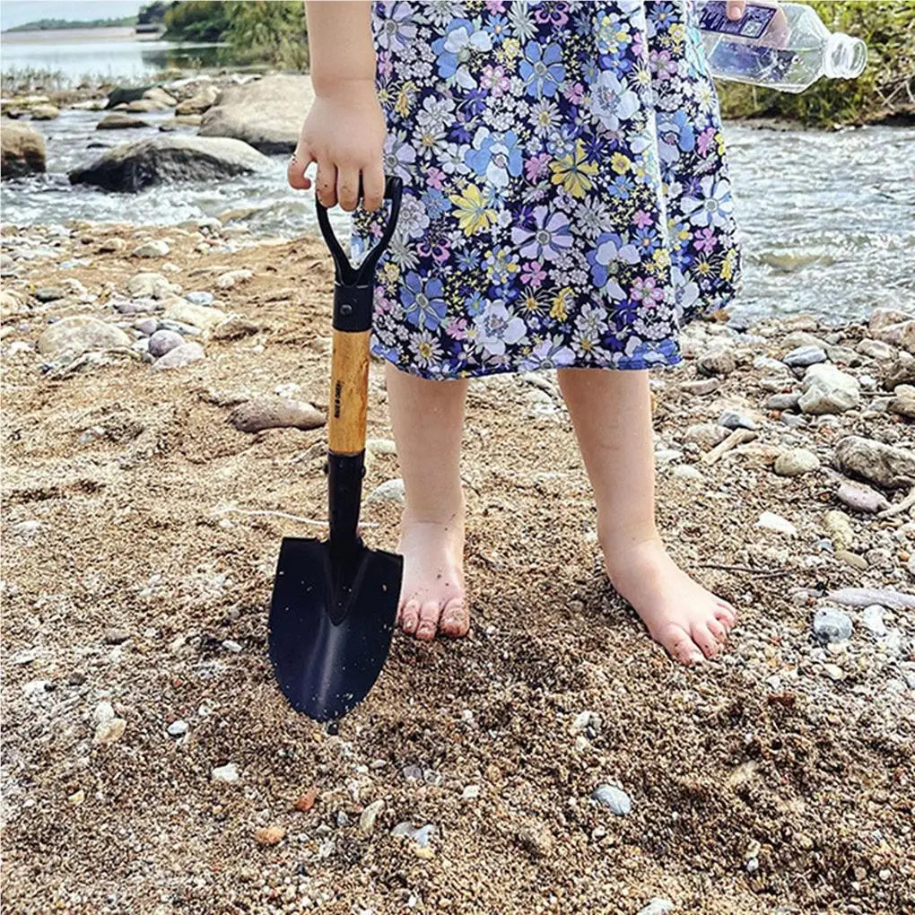 Carvallo „TerraMini Pro“ | Manganstål & trähandtag | Rostfritt & halkfritt | För barn, camping, strand & trädgård Carvallo