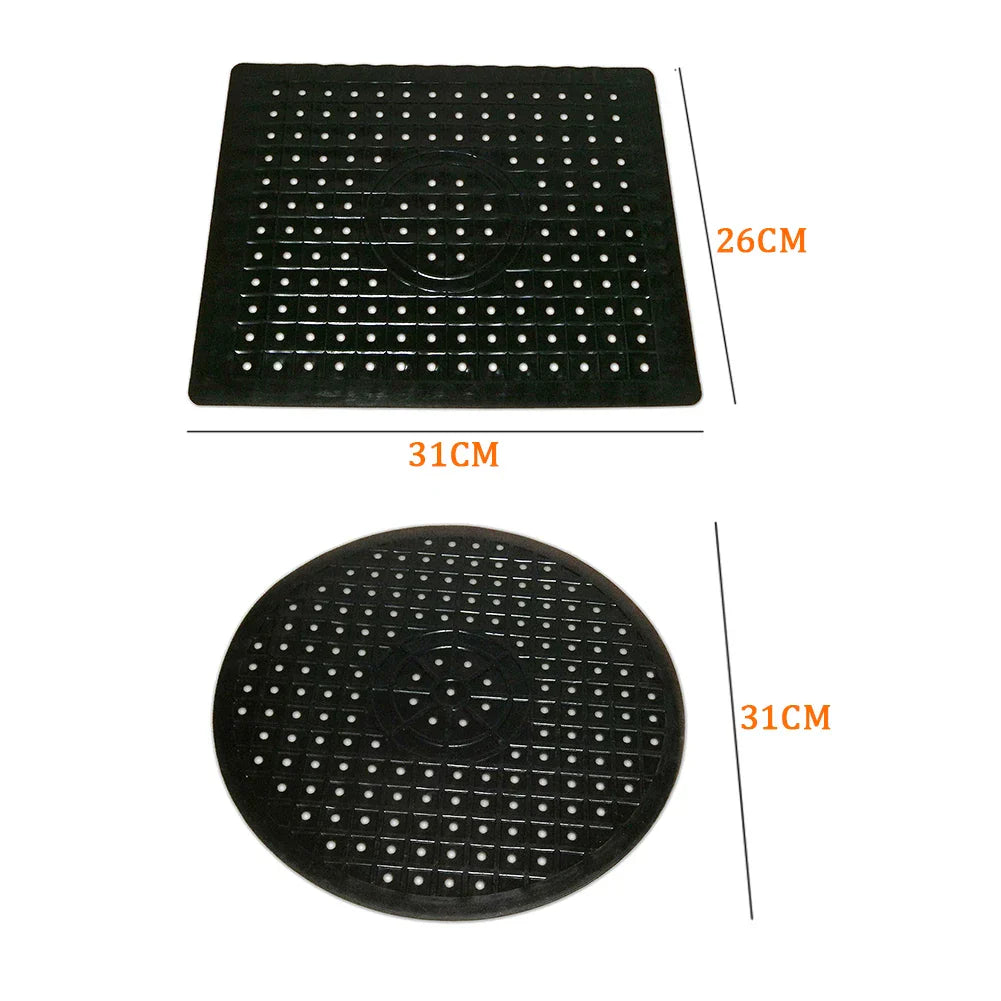 Carvallo Rutschfri diskho-matta av gummi | Värmebeständig dräneringsmatta & underlägg | Mjuk silikonmatta för kök & bad | Rektangulär eller rund Carvallo