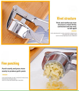 Robust vitlökspress i rostfritt stål Carvallo