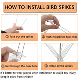 Carvallo Taubenabwehr Spikes | 12-pack rostfritt stål fågelavskräckning | UV-beständig & väderbeständig | För tak, balkong & staket Carvallo