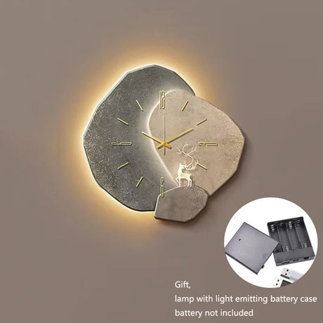 CreamWind - Modern Väggklocka med Tyst Visare och Valfritt Ljus Carvallo