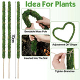 Carvallo MossPole Böjliga mossa stöd för växter | Handgjord klättringshjälp för Monstera & inomhusväxter | 45 × 3 cm Carvallo