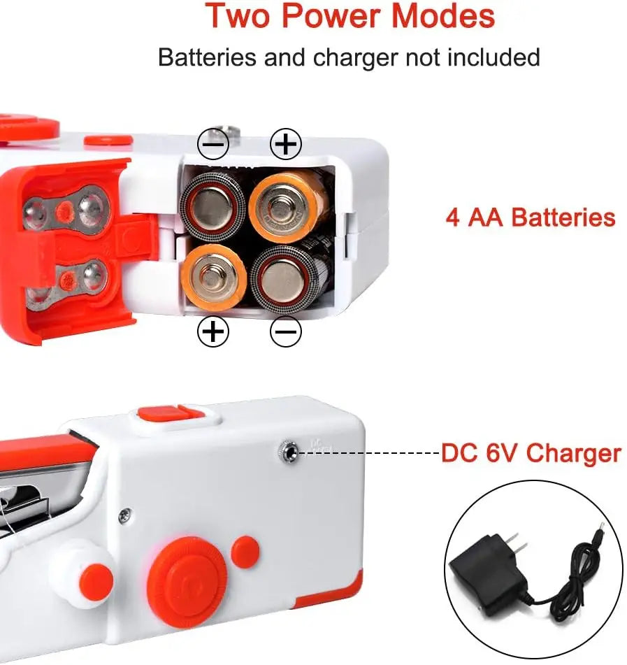 Carvallo Mini Symaskin | Bärbar & Praktisk | För DIY & Reparationer på språng | Vit/Rosa/Svart Carvallo