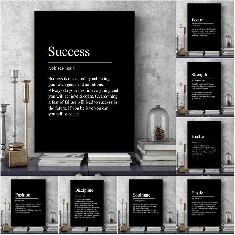 Success & Focus – Minimalistisk Motivationsposter på Canvas Hemnix