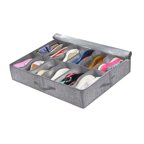 Carvallo Underdyn | För upp till 12 par skor | Med fönster & handtag | Fällbar & dammtät Carvallo