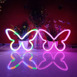 GlowWings - LED Fjärilslampa, Färgglad Neon Dekoration för Barnrum och Sovrum Carvallo