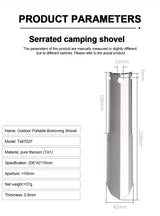 Carvallo EdgeLite Titan-handspade med vågslip & clips | Ultralätt & rostfri | För camping, trädgård & utomhus Carvallo