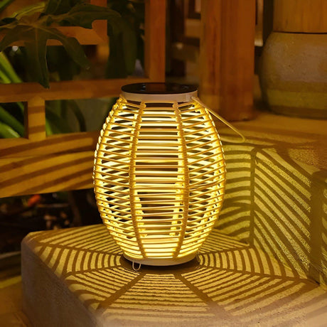 Rattan Light - Kreativ Rattan Solträdgårdsdekoration Lampa Carvallo