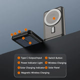 Carvallo 20.000 mAh Solkraftbank med magnetisk trådlös laddare | Kompatibel med MagSafe | USB-C & solenergi-laddning | För iPhone, Samsung & mer Carvallo