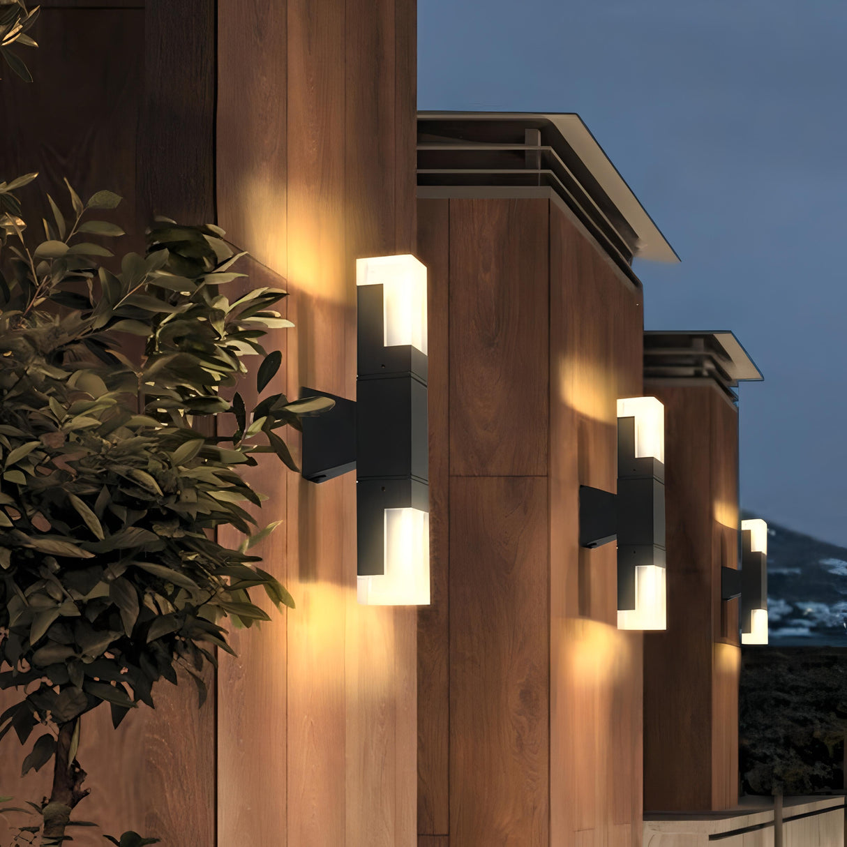 Casen - Utomhus Modern Vattentät Upp/Ner Vägglampa Svart Carvallo