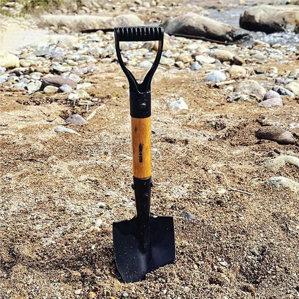 Carvallo „TerraMini Pro“ | Manganstål & trähandtag | Rostfritt & halkfritt | För barn, camping, strand & trädgård Carvallo