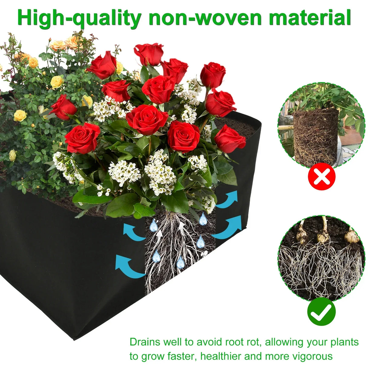 Carvallo FlextoGrow | Högbädd av filt med 4/8 fack | Bärbar & andningsbar | För grönsaker, örter & blommor Carvallo