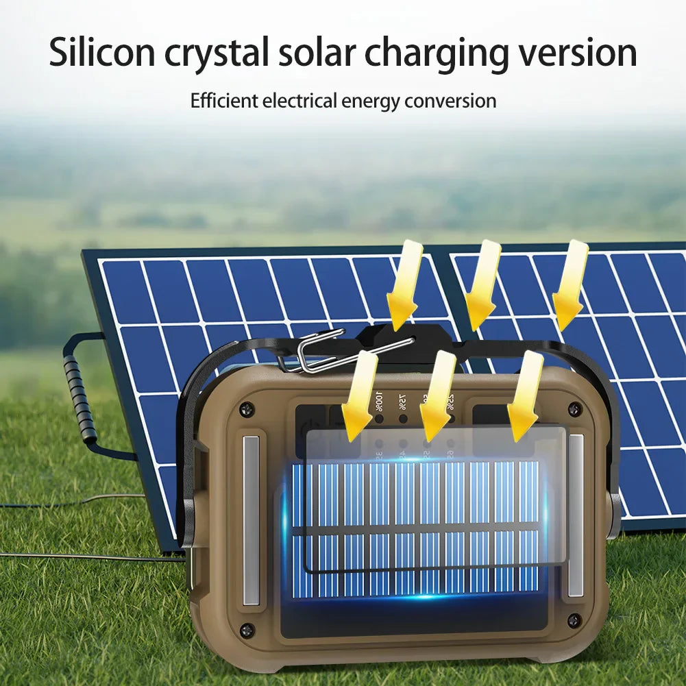 Carvallo Pro Solar-Arbetslampa | 3600 mAh Powerbank | 1000 Lumen | Färgtemperatur justerbar | Sol- & USB-C-laddning | IPX4 Vattentålig Carvallo