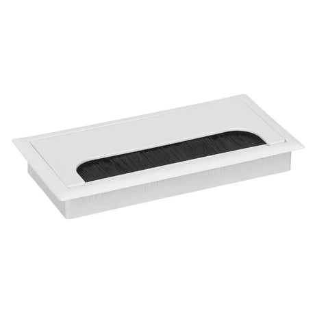 Carvallo WireTidy Pro | Rektangulär bordsdosa med lock och borstdel | För kontor och skrivbord Carvallo