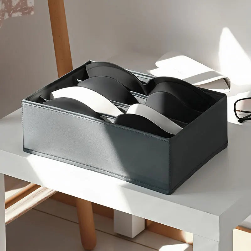 Carvallo Tvättorganisatör med fack | Vikbar förvaringslåda för underkläder, strumpor och accessoarer | Andningsbar och platsbesparande Carvallo