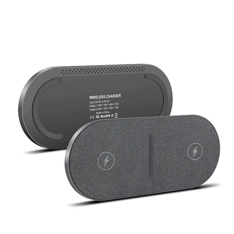 PowerEase - Dubbelt trådlöst laddningsstation med snabbladdningsfunktion för telefoner och hörlurar Carvallo