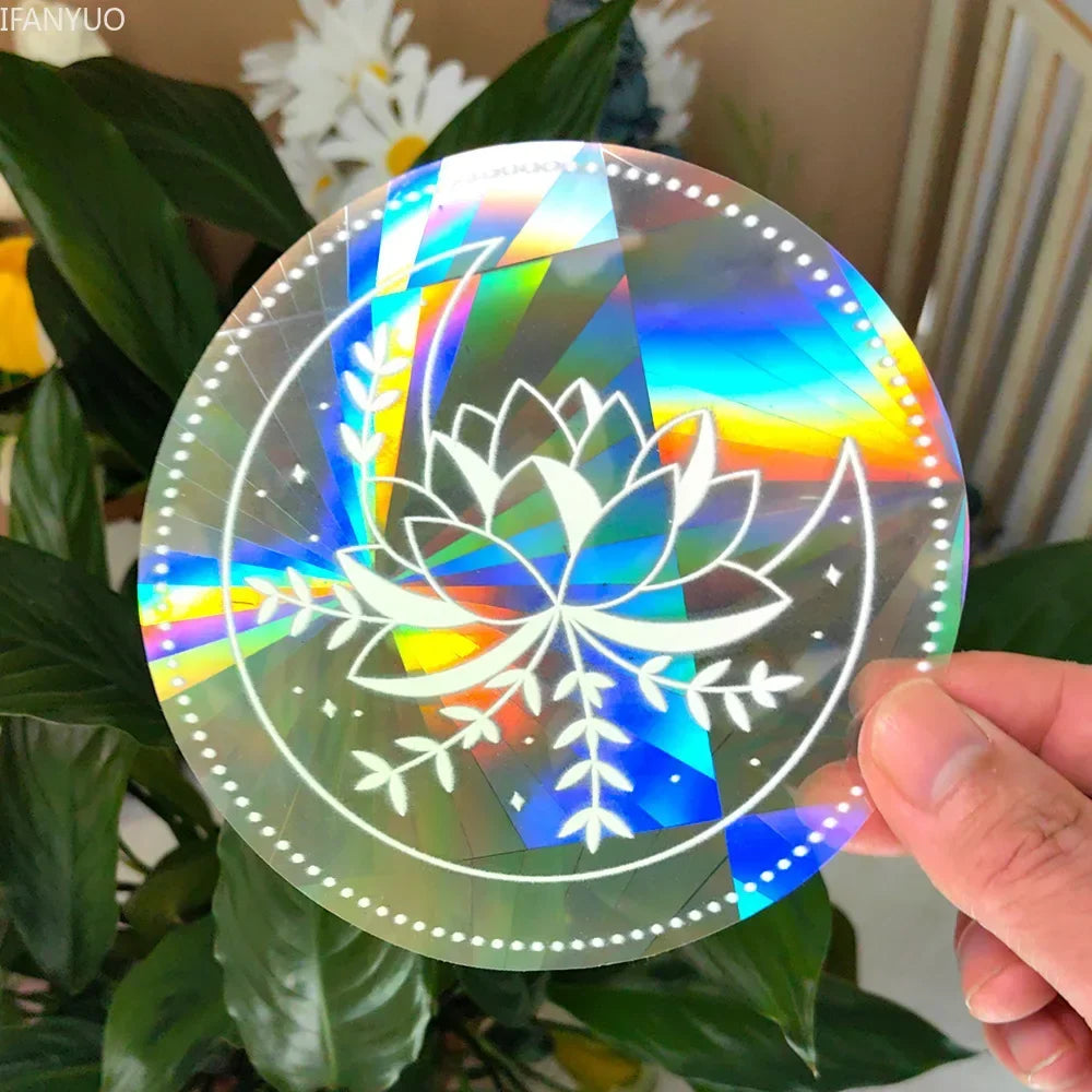 Carvallo fönsterdekal solfångare | Självhäftande med 3D-regnbågseffekt | För fönster, väggar & dekoration Carvallo