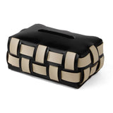 Carvallo – Lyxig Vegan Läder Pappershållare med Vävt Mönster Carvallo