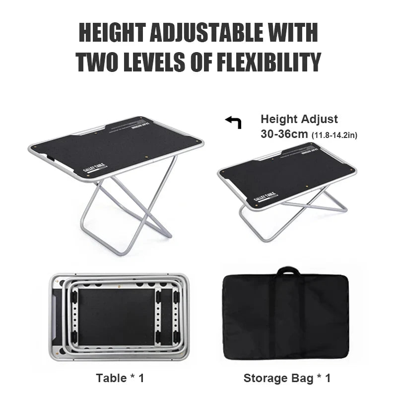 Carvallo Campingtisch GEARVION TacticalPro | Lätt & Bärbar | Aluminiumslegering | 60kg Tragkraft | Utomhus, Camping, BBQ Carvallo