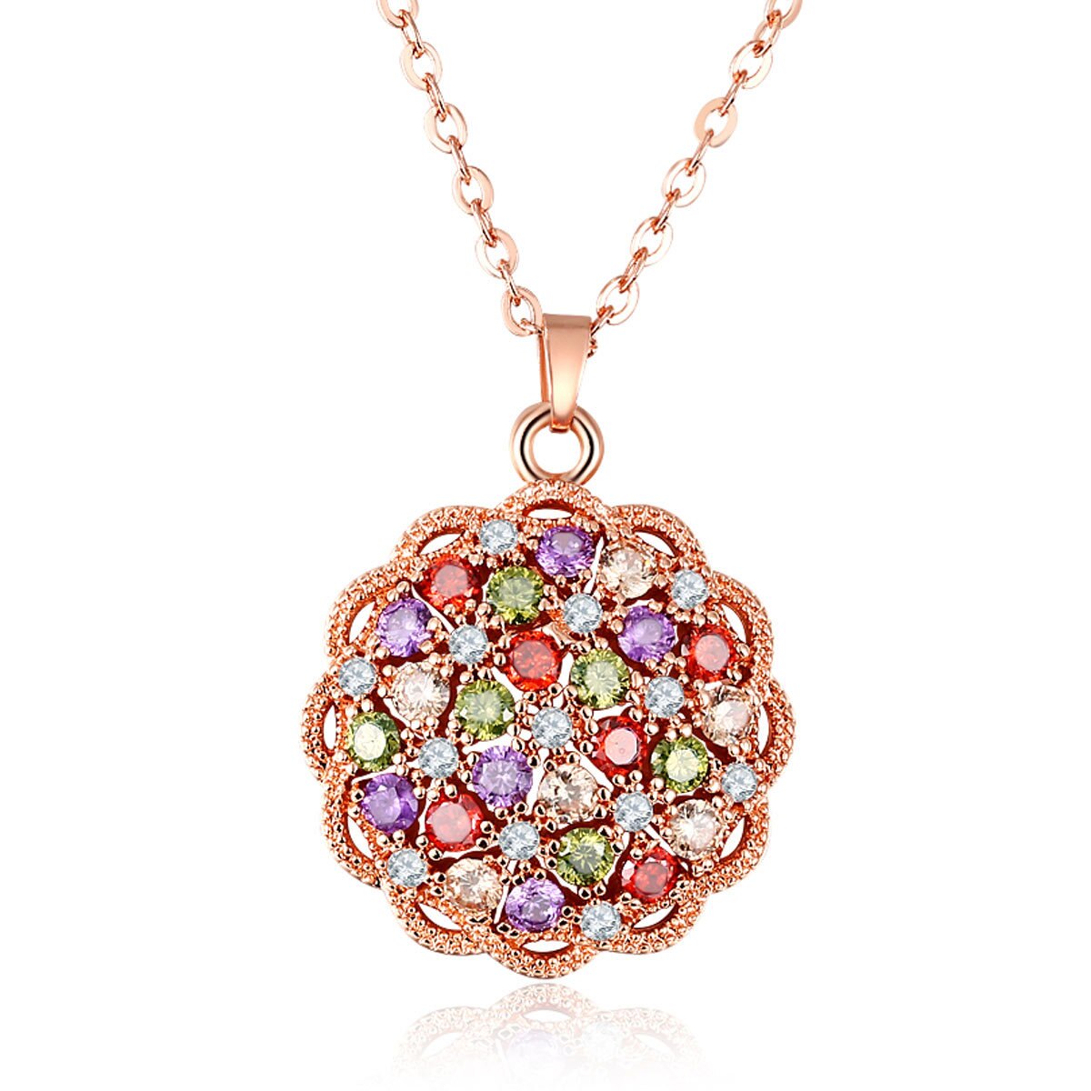 Skimrande Zircon Floral Halsband
