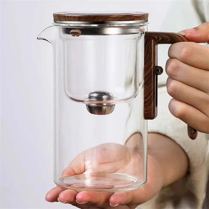 Auréa Glas Teapot – Lyxig Infuser med Trähandtag Carvallo