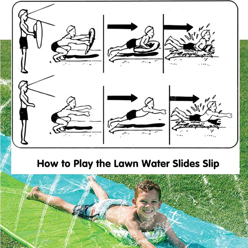 Carvallo Vattenslides | Uppblåsbar Vattenslides med Sprinklerfunktion | För Trädgård & Utomhus | Sommarlek för Barn Carvallo