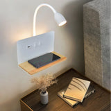BrightShelf - LED Vägglampa med USB-port och Hylla Carvallo