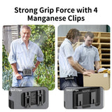 Carvallo StormClip Bärbar Utomhus-Bältesfläkt 2025 | 5-stegs Turbo-Vind | 360° Vridklipp | Powerbank & LED-ljus Carvallo