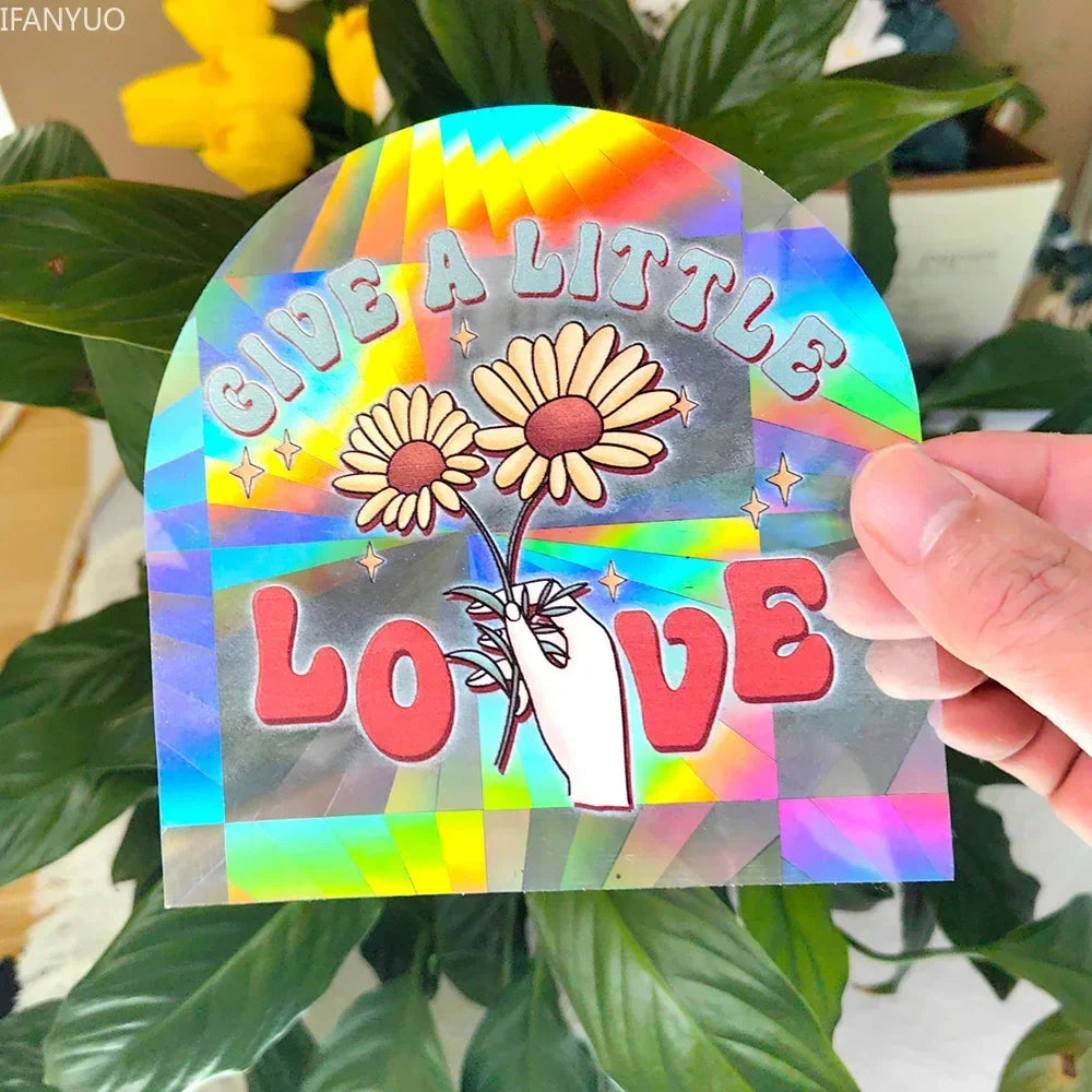 Carvallo fönsterdekal solfångare | Självhäftande med 3D-regnbågseffekt | För fönster, väggar & dekoration Carvallo