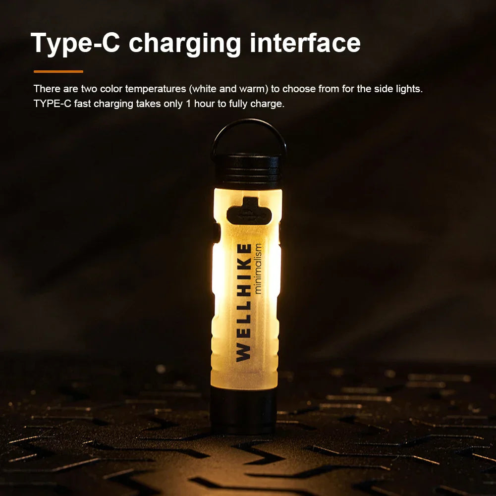 Carvallo ficklampa LUMIRO PocketBeam | 350 lm | Magnetisk & med krok | USB-C uppladdningsbar | För camping & utomhus Carvallo