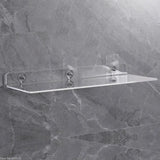 Carvallo Living | Akryl Vägg hylla | Transparent svävande hylla för badrum, kök och vardagsrum | 20–50 cm | Platsbesparande förvaring Carvallo