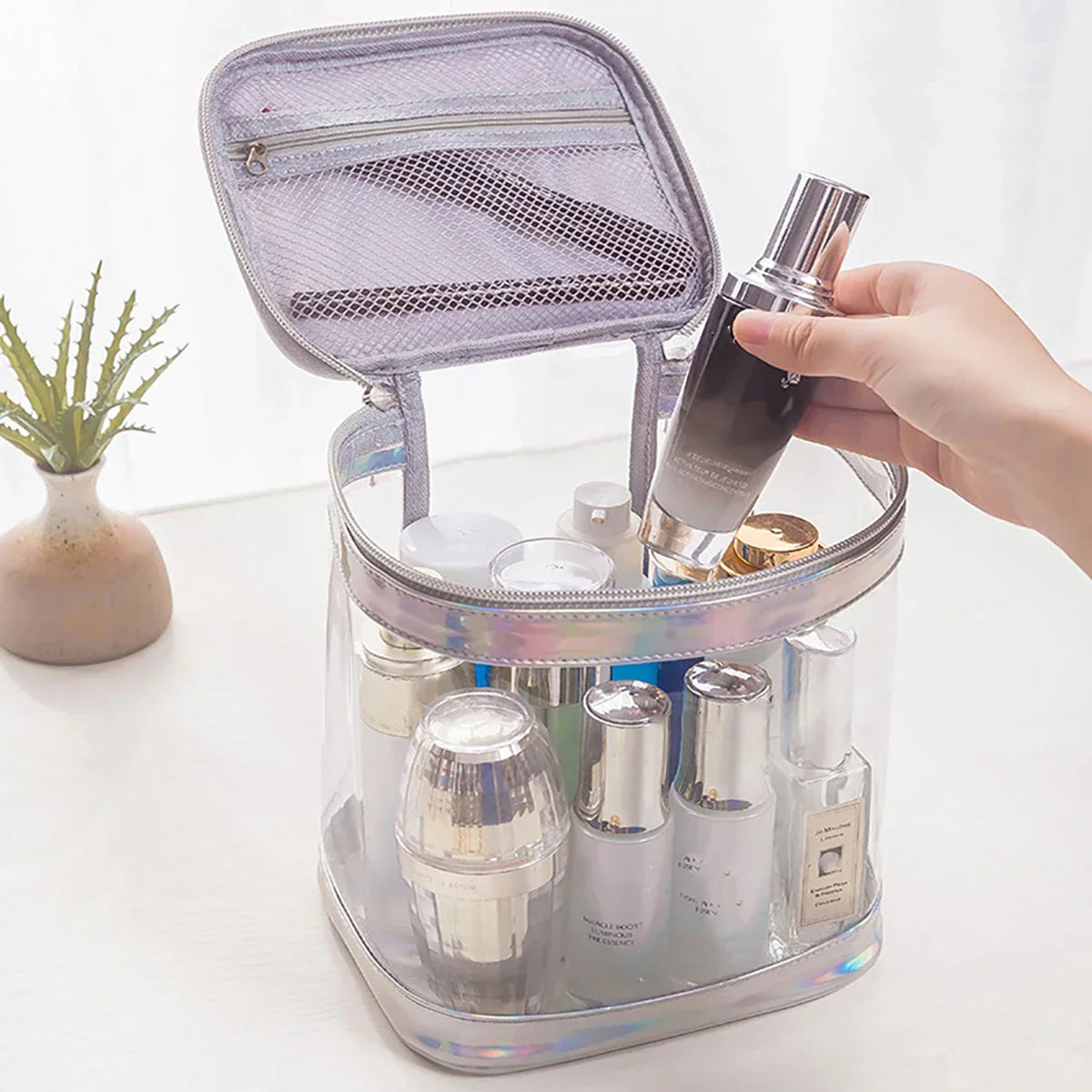 Carvallo Kosmetikväska Transparent | Vattentät & Bärbar | Necessär i PVC för resor & vardag Carvallo