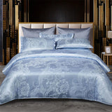 Wostar Satijn Rayon Jacquard Påslakan 220x240 Sommarluxus Dubbelsäng Duntäcke Sängkläder Set Carvallo