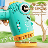 Carvallo såpbubblepistol DinoBubble 40X Pro | 40 munstycken | Helautomatisk handhållen bubbelmaskin | Utan batteri & såpvattenslösning Carvallo