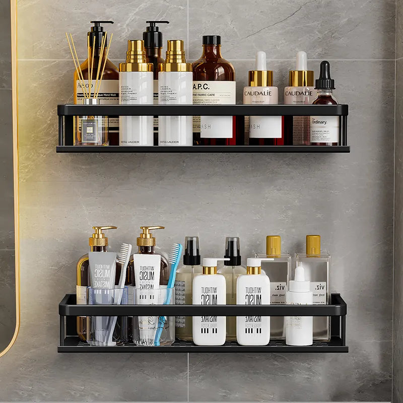 Carvallo – Svart Duschhylla med Modern och Platsbesparande Design Carvallo