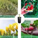 Carvallo DeepGrow Krukor Planter Krukor Höga & Fyrkantiga | 10/25-set | Med dräneringshål | Svart | 20x10x7 cm Carvallo