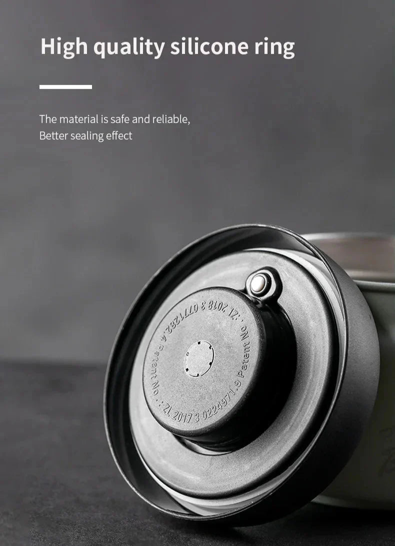 Royallure Kaffeebehållare i rostfritt stål med manuell vakuumlock för färska bönor Carvallo