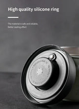 Royallure Kaffeebehållare i rostfritt stål med manuell vakuumlock för färska bönor Carvallo