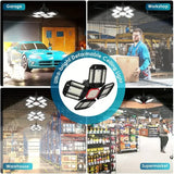 Carvallo LED Garage Lamp | Foldable Ceiling Light with 3–12 Adjustable Panels | E27 Socket | 6500K Daylight – For Workshop, Warehouse & Garage Carvallo